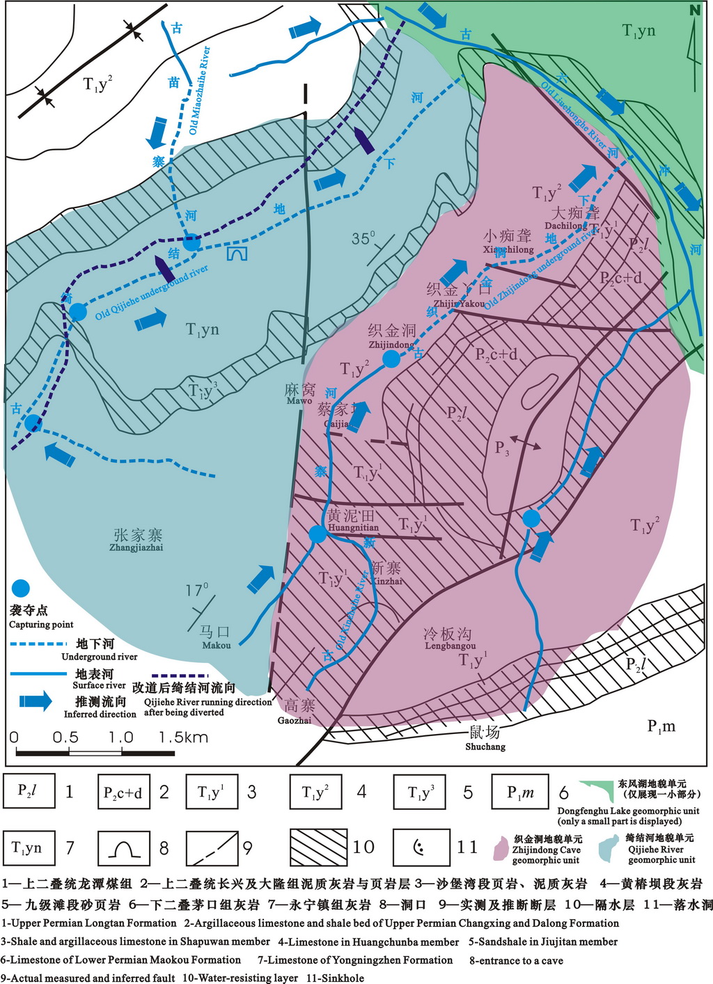 2014-05-05织金洞区域河流变迁示意图-（4）古绮结河改道阶段